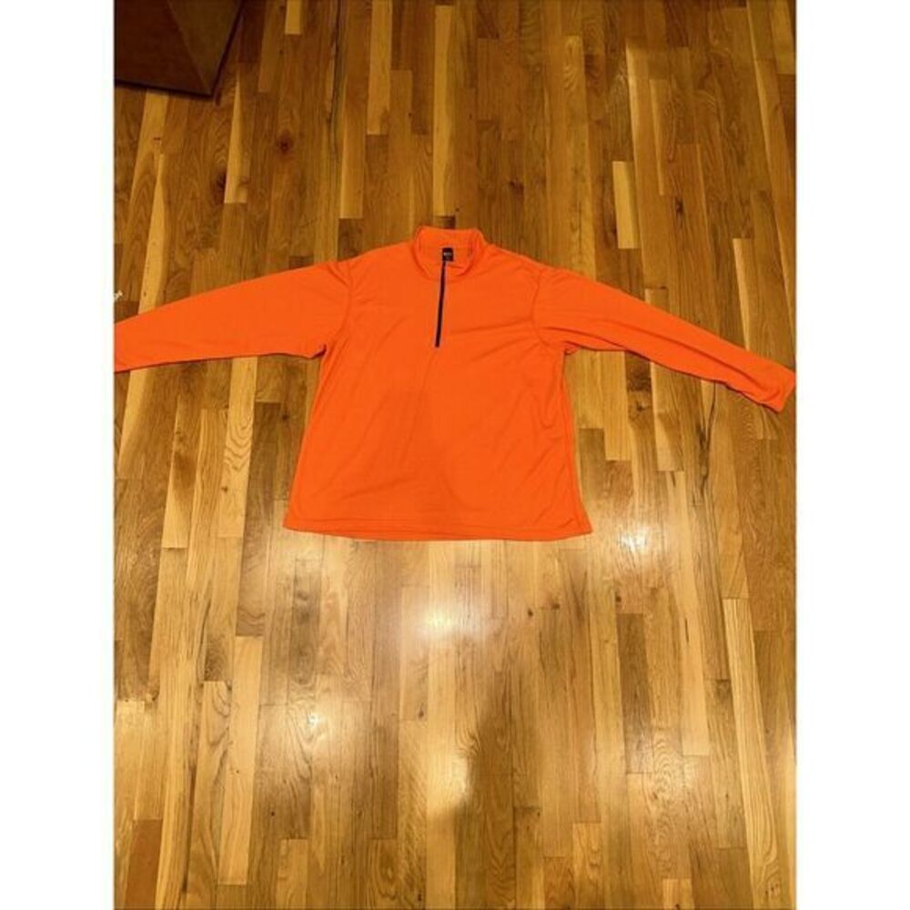 Mens REI Orange 1/4 Zip Long Sleeve‎ Outdoor Athletic Hiking Shirt Size XXL.